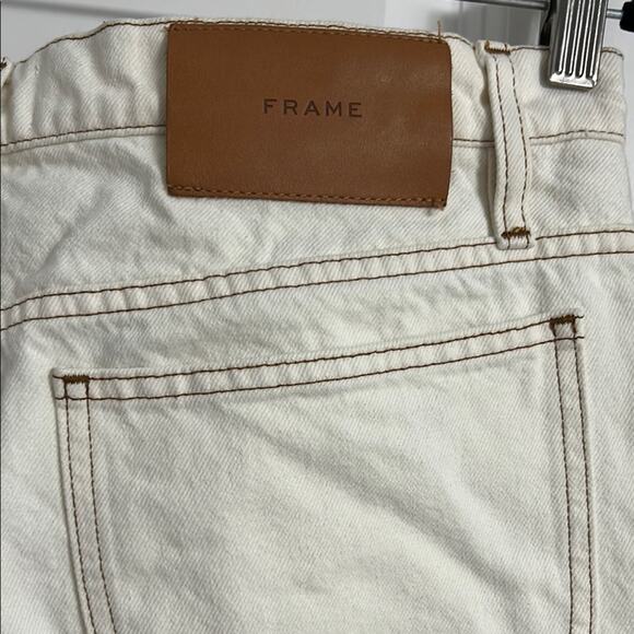 Never worn! Frame Denim Women's Cream Straight Leg Jeans | Size 31 - Picture 9 of 10